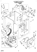 CABINET Diagram and Parts List for TGDL200BW0  Whirlpool Dryer