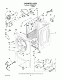 CABINET PARTS Diagram and Parts List for WGD9500TW3  Whirlpool Dryer