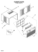 CABINET PARTS Diagram and Parts List for ACQ062PR0  Whirlpool Air Conditioner