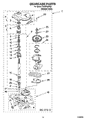 GEARCASE PARTS Diagram and Parts List for TAWX400RQ0  Estate Washer