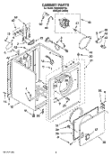 CABINET PARTS Diagram and Parts List for YEED4300TQ0  Estate Dryer