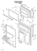 DOOR PARTS Diagram and Parts List for IKT196300  Inglis Refrigerator