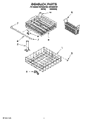DISHRACK PARTS, OPTIONAL PARTS (NOT INCLUDED) Diagram and Parts List for IUD6000RQ3  Whirlpool Dishwasher