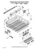 UPPER RACK AND TRACK PARTS Diagram and Parts List for KUDS30SXSS4  KitchenAid Dishwasher