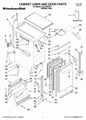 CABINET LINER AND DOOR PARTS Diagram and Parts List for KUIC18NNTS2  KitchenAid Ice Maker