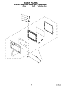 DOOR PARTS Diagram and Parts List for YKHMS175MBL1  KitchenAid Microwave