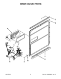 INNER DOOR PARTS Diagram and Parts List for WDF750SAYB2  Whirlpool Dishwasher
