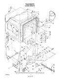 TUB , LITERATURE AND OPTIONAL Diagram and Parts List for WU6850V0  Roper Dishwasher