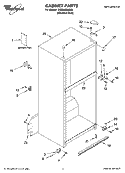 CABINET PARTS Diagram and Parts List for GT2SHKXMS04  Whirlpool Refrigerator