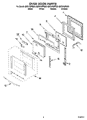 OVEN DOOR PARTS Diagram and Parts List for GMC275PRB00  Whirlpool Microwave Oven Combo