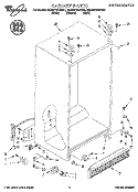 CABINET Diagram and Parts List for 8ED22PWXBN01  Whirlpool Refrigerator