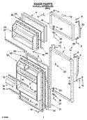 DOOR PARTS Diagram and Parts List for 8VET8WPKLQ00  Whirlpool Refrigerator