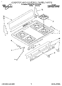 COOKTOP AND CONTROL PANEL, LITERATURE Diagram and Parts List for SF3000EYN2  Whirlpool Range