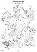 SECTION Diagram and Parts List for LEQ9558KT0  Whirlpool Dryer