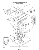 TOP AND CONSOLE , LITERATURE AND OPTIONAL Diagram and Parts List for LG7681XSW0  Whirlpool Dryer