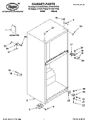 CABINET PARTS Diagram and Parts List for RT16DKYKQ03  Roper Refrigerator
