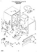 TUB ASSEMBLY, LIT/OPTIONAL Diagram and Parts List for LUD2100X7  Whirlpool Dishwasher
