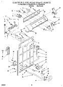 CONTROLS AND REAR PANEL Diagram and Parts List for LLV8245BW0  Whirlpool Washer