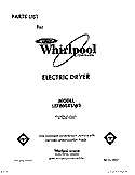 SECTION Diagram and Parts List for LE7800XSW3  Whirlpool Dryer