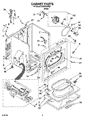 CABINET PARTS Diagram and Parts List for CGDS563RQ0  Crosley Dryer