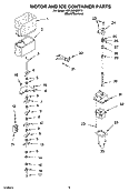 MOTOR AND ICE CONTAINER PARTS Diagram and Parts List for KSRJ22IMST10  KitchenAid Refrigerator
