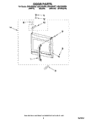 DOOR PARTS Diagram and Parts List for MH3185XPS1  Whirlpool Microwave