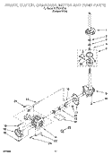 BRAKE, CLUTCH, GEARCASE, MOTOR AND PUMP PARTS Diagram and Parts List for YLTE5243DQ2  Whirlpool Washer Dryer Combo