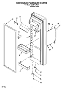 REFRIGERATOR DOOR PARTS Diagram and Parts List for 6GS5SHGXRS01  Whirlpool Refrigerator