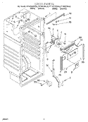 LINER Diagram and Parts List for RT12DKXEL00  Roper Refrigerator