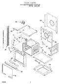 OVEN Diagram and Parts List for RS610PXEW2  Whirlpool Range