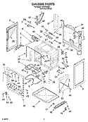 CHASSIS PARTS Diagram and Parts List for IES356RD2  Inglis Range
