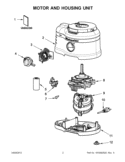 MOTOR AND HOUSING UNIT Diagram and Parts List for 5KFP1644EOB0  KitchenAid Food Processor