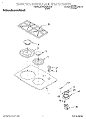 COOKTOP, BURNER AND GRATE PARTS Diagram and Parts List for KGCR055GBL0  KitchenAid Cooktop