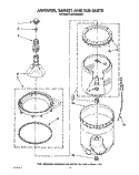 AGITATOR, BASKET AND TUB Diagram and Parts List for LA8100XWW1  Whirlpool Washer
