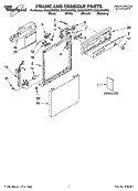 FRAME AND CONSOLE PARTS Diagram and Parts List for DU850SWPS3  Whirlpool Dishwasher