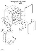 TUB AND FRAME PARTS Diagram and Parts List for KUDL02IRBS2  KitchenAid Dishwasher