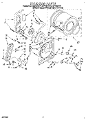 BULKHEAD Diagram and Parts List for LGR5624DQ1  Whirlpool Dryer