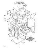 OVEN Diagram and Parts List for SF3000SYN3  Whirlpool Range