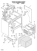 OVEN CHASSIS Diagram and Parts List for RS310PXGN0  Whirlpool Range