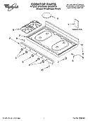COOKTOP PARTS Diagram and Parts List for SF3020EKT2  Whirlpool Range