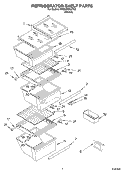 REFRIGERATOR SHELF Diagram and Parts List for 4YED2FHKKT00  Whirlpool Refrigerator