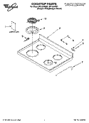 COOKTOP PARTS Diagram and Parts List for RF110AXST1  Whirlpool Range
