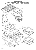 SHELF PARTS, OPTIONAL PARTS Diagram and Parts List for ET1LFKXKT03  Whirlpool Refrigerator