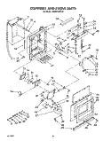 DISPENSER AND FRONT Diagram and Parts List for 4KSRF36DTX2  KitchenAid Refrigerator