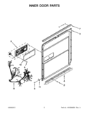 INNER DOOR PARTS Diagram and Parts List for KUDS30FXPA9  KitchenAid Dishwasher