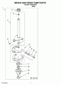 BRAKE AND DRIVE TUBE PARTS Diagram and Parts List for WTW5790VQ0  Whirlpool Washer