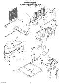 UNIT Diagram and Parts List for ET9AHTXLT00  Whirlpool Refrigerator