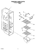 FREEZER LINER PARTS Diagram and Parts List for TS22CFXTQ00  Estate Refrigerator