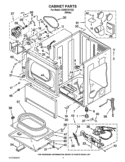 CABINET PARTS Diagram and Parts List for CGM2751TQ3  Whirlpool Dryer