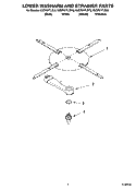 LOWER WASHARM AND STRAINER PARTS Diagram and Parts List for KUDP01FLBL3  KitchenAid Dishwasher